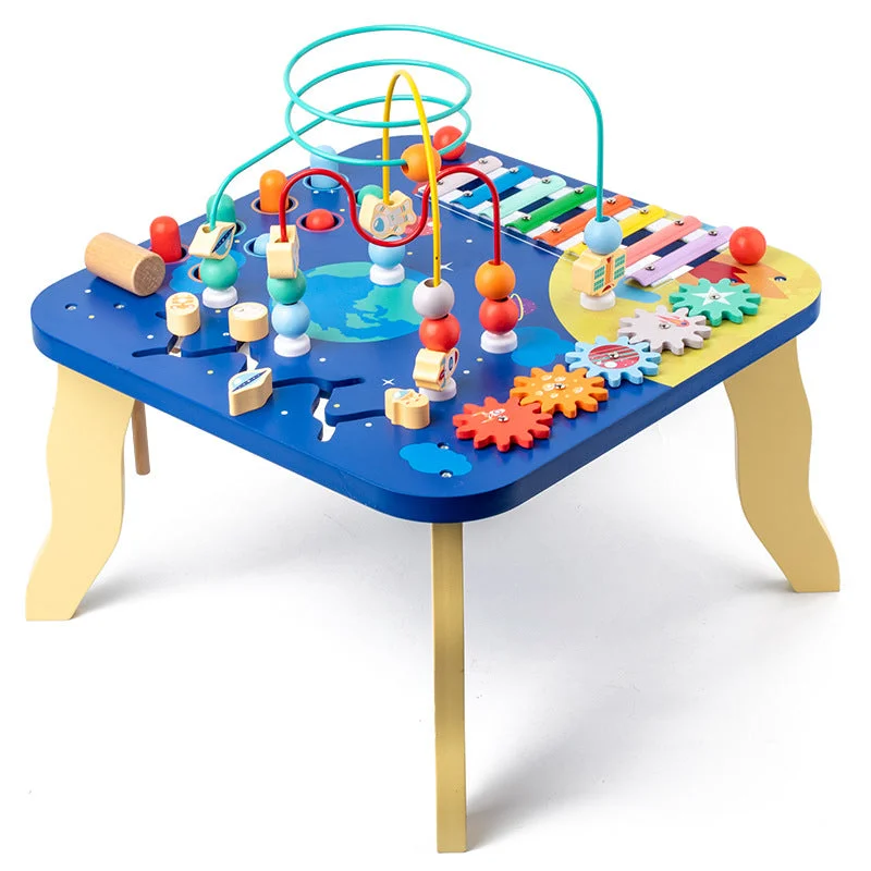 Foldable camp spade-Babebie desktop bead spinning multifunctional game table, early education cognitive teaching toy, music instrument, floor mouse, puzzle class