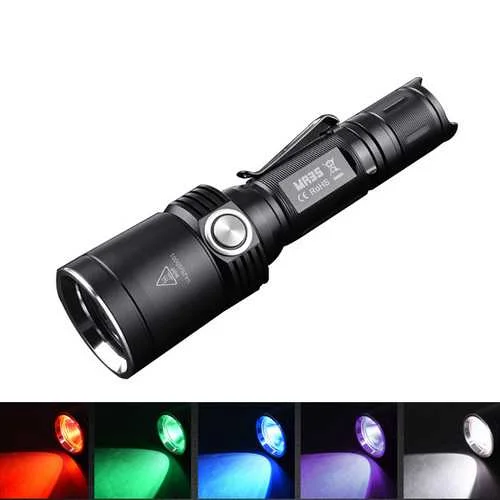 Rechargeable camp work light-Fitorch MR35 XP-L2 1200Lumens 5lightcolors Rechargeable Portable UV LED Flashlight