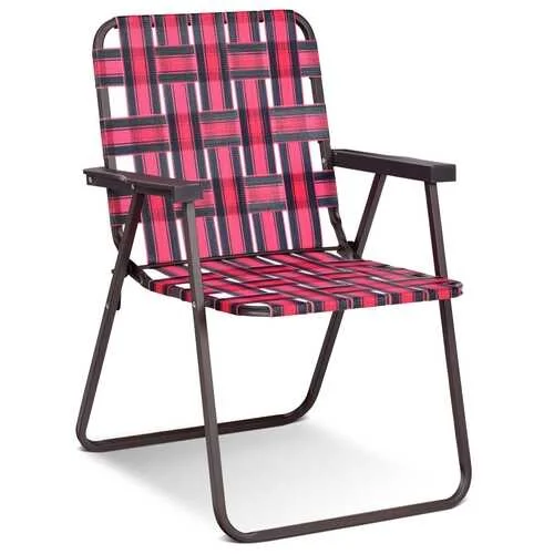 Windproof dual-fuel stove-6 pcs Folding Beach Chair Camping Lawn Webbing Chair-Red