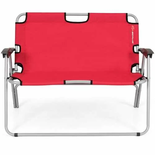 Anti-bug sleeping net-2 Person Folding Camping Bench Portable Double Chair-Red