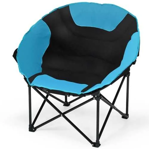 Reflective campsite rope-Moon Saucer Steel Camping Chair Folding Padded Seat