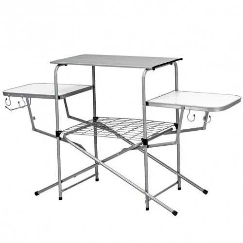 Breathable camp socks-Foldable Outdoor BBQ Table Grilling Stand