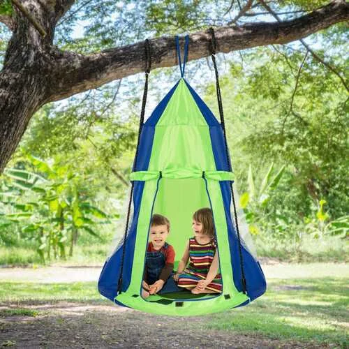 Rechargeable trail lantern-Kids Hanging Chair Swing Tent Set-Green