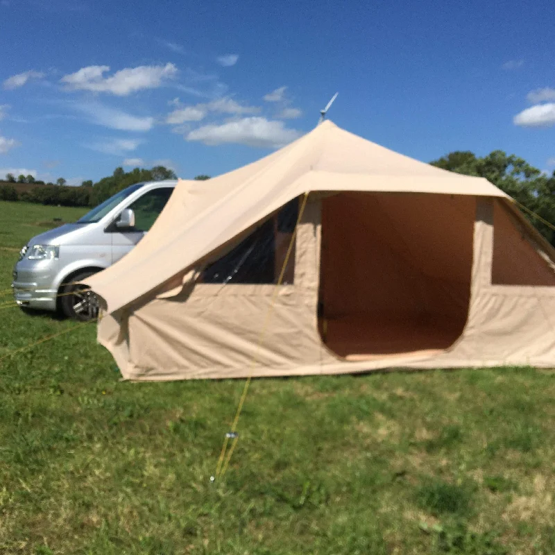 Foldable water canister-4.4m x 3m DubPod™ 'Roamer' 285gsm 100% Natural Canvas | Camper Awning & StoveMate