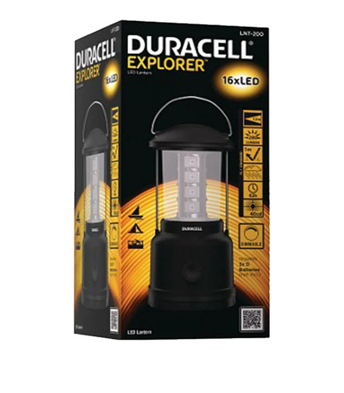 Quick-dry hiking shirt-Duracell 280 Lumen EXPLORER 16 LED Lantern/Dimmable/Shock/Splash Proof/13 metres