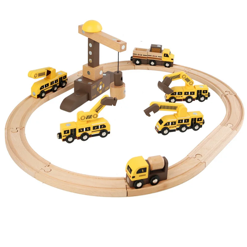 Breathable hiking cap-Magnetic DIY Engineering Train Set Combination Versatile Creative Building Blocks Assembly Wooden Track Toys Processing Customization