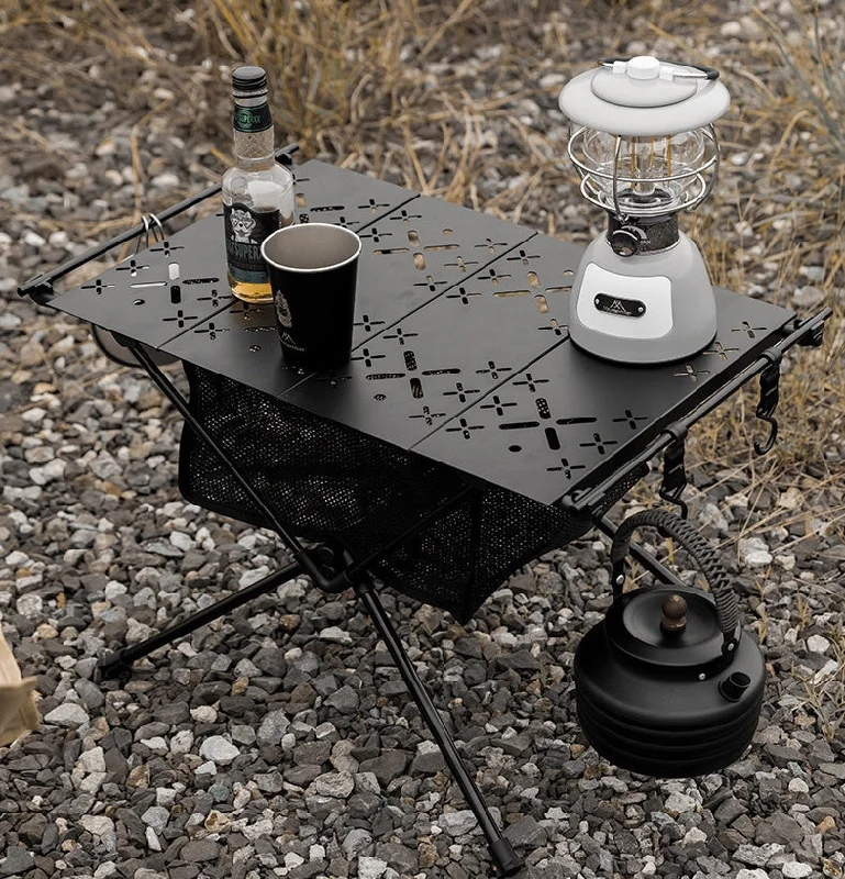 Lightweight aluminum cook pot-Outdoor camping aluminum alloy lightweight tactical table folding table portable storage Chicken rolls table picnic table