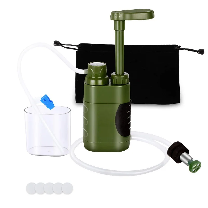 Reflective camp markers-Outdoor camping new hand pump survival tool portable individual water purifier camping drinking water