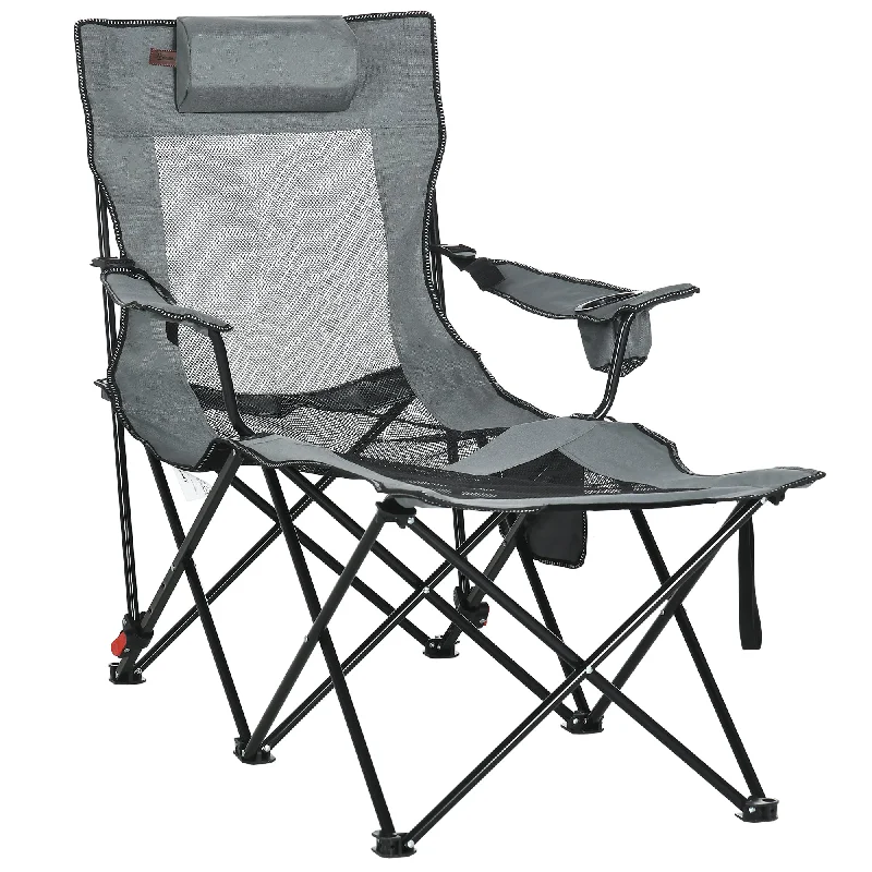 Foldable camp spade-Outdoor Foldable Reclining Garden Chairs with Footrest and Adjustable Backrest