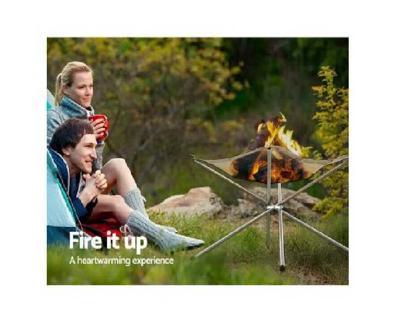 Insulated camp flask-Portable Fire Pit BBQ Outdoor Camping Wood Burner Fireplace Heater Mesh Fire Pit