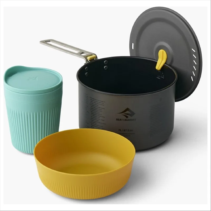 Reflective campsite guylines-Sea To Summit Frontier One Pot Cook Set - 1P, 3 Pieces