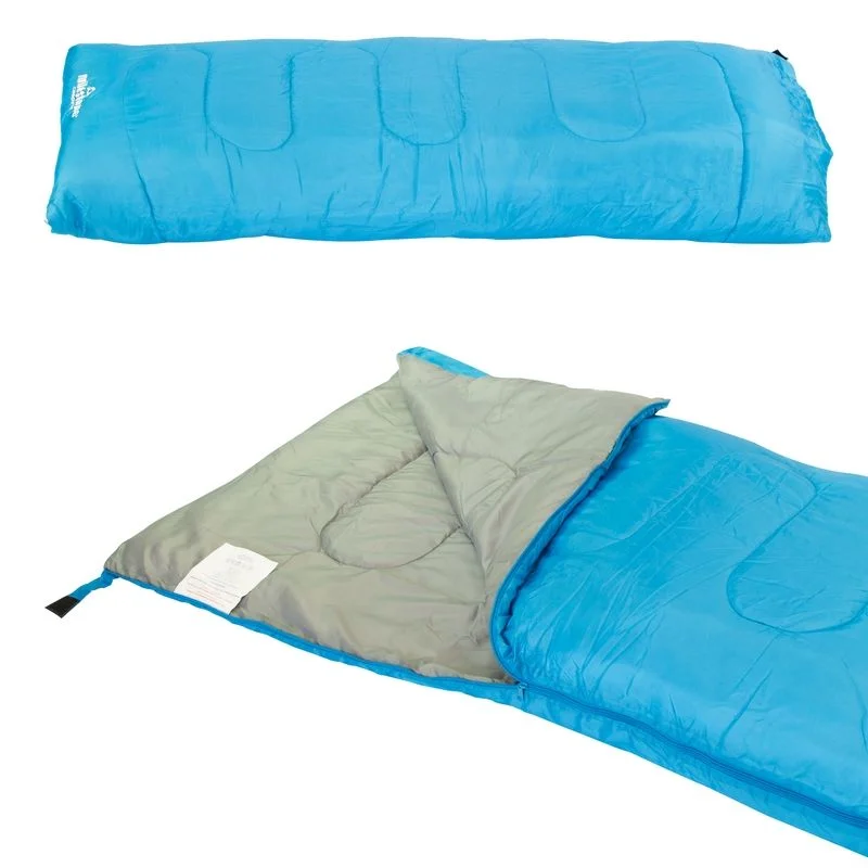 Adjustable camp bed-Two Season Sleeping Bag Single Envelope Blue And Grey