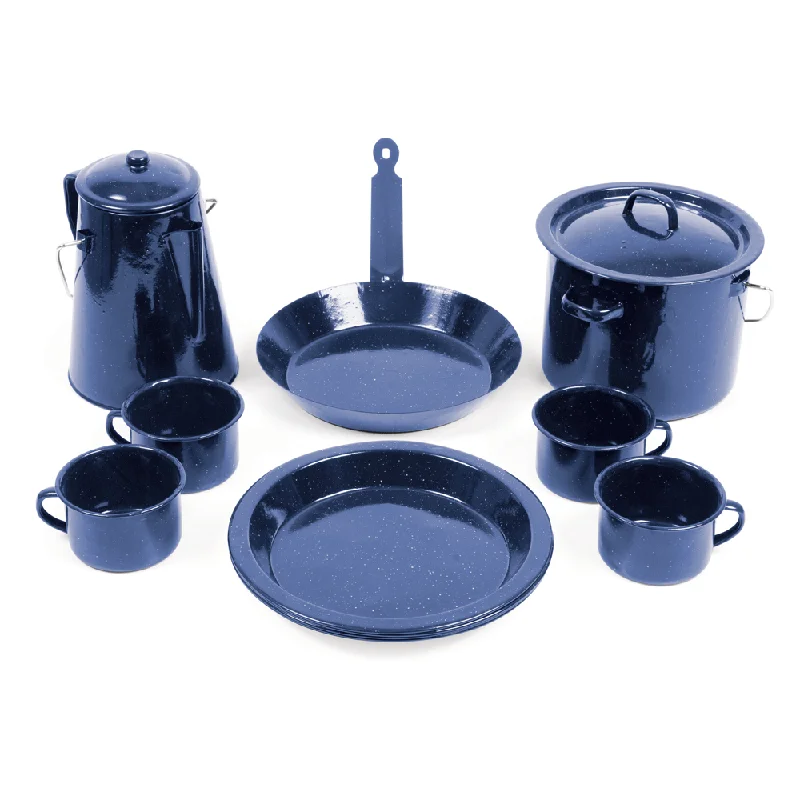 Lightweight tent awning-11 Piece Enamel Cookware Set