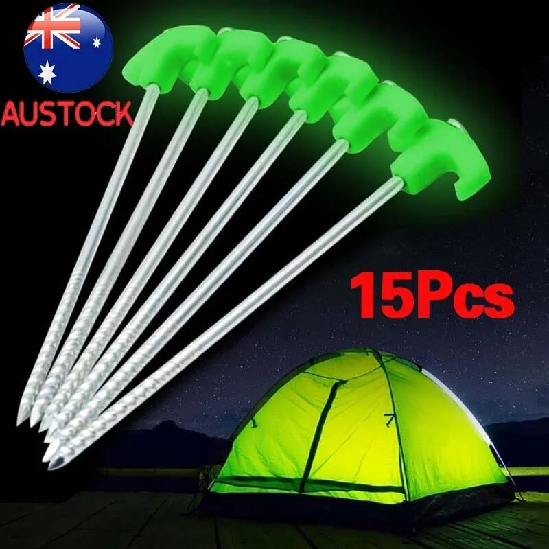 Anti-bug tent mesh-15PCS/set Tent Pegs Heavy Duty Screw Steel In Ground Camping Stakes Outdoor Nail