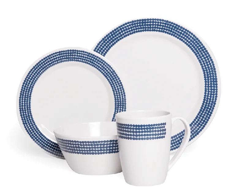 Quick-dry camp vest-16 Piece Melamine Dinner Set - Blue Moon