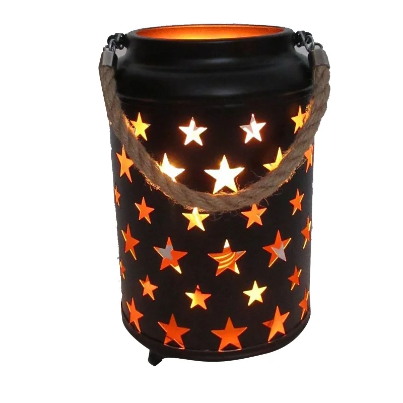 Compact firestarter kit-20cm Starry LED Lantern Light with Rope Handle Star Bedside Table Desk Lamp