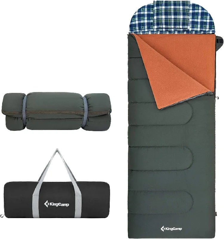 Adjustable camp chair cushion-KingCamp 3 Season 3-in-1 Envelope Hooded Sleeping Bag