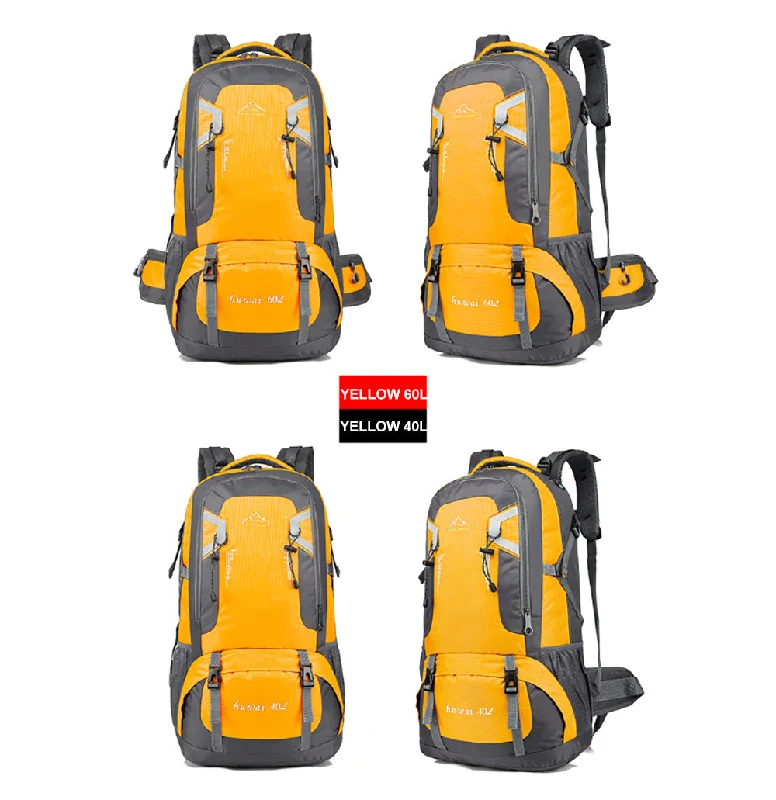 Non-stick camp spatula-60L Waterproof Outdoor Hiking Backpack Camping Outdoor Trekking Bag(Yellow)