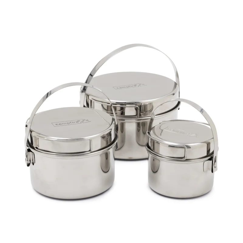 Non-slip camp ground mat-6pc Stainless Steel Pot Set