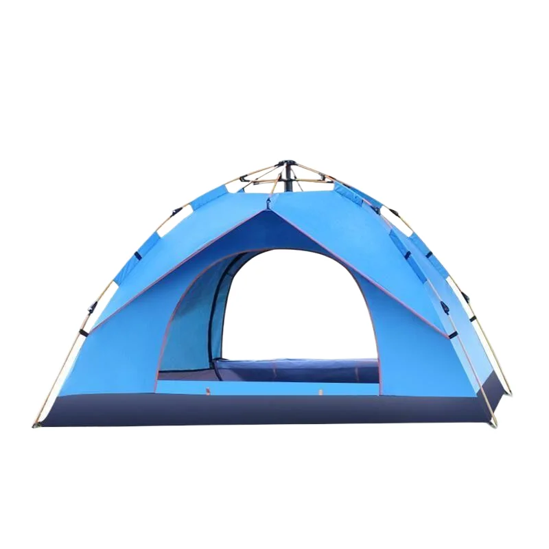 Durable canvas tent bag-Blue four-sided, 2-in-1 tent. Large size: 240 * 240 * 155 cm.