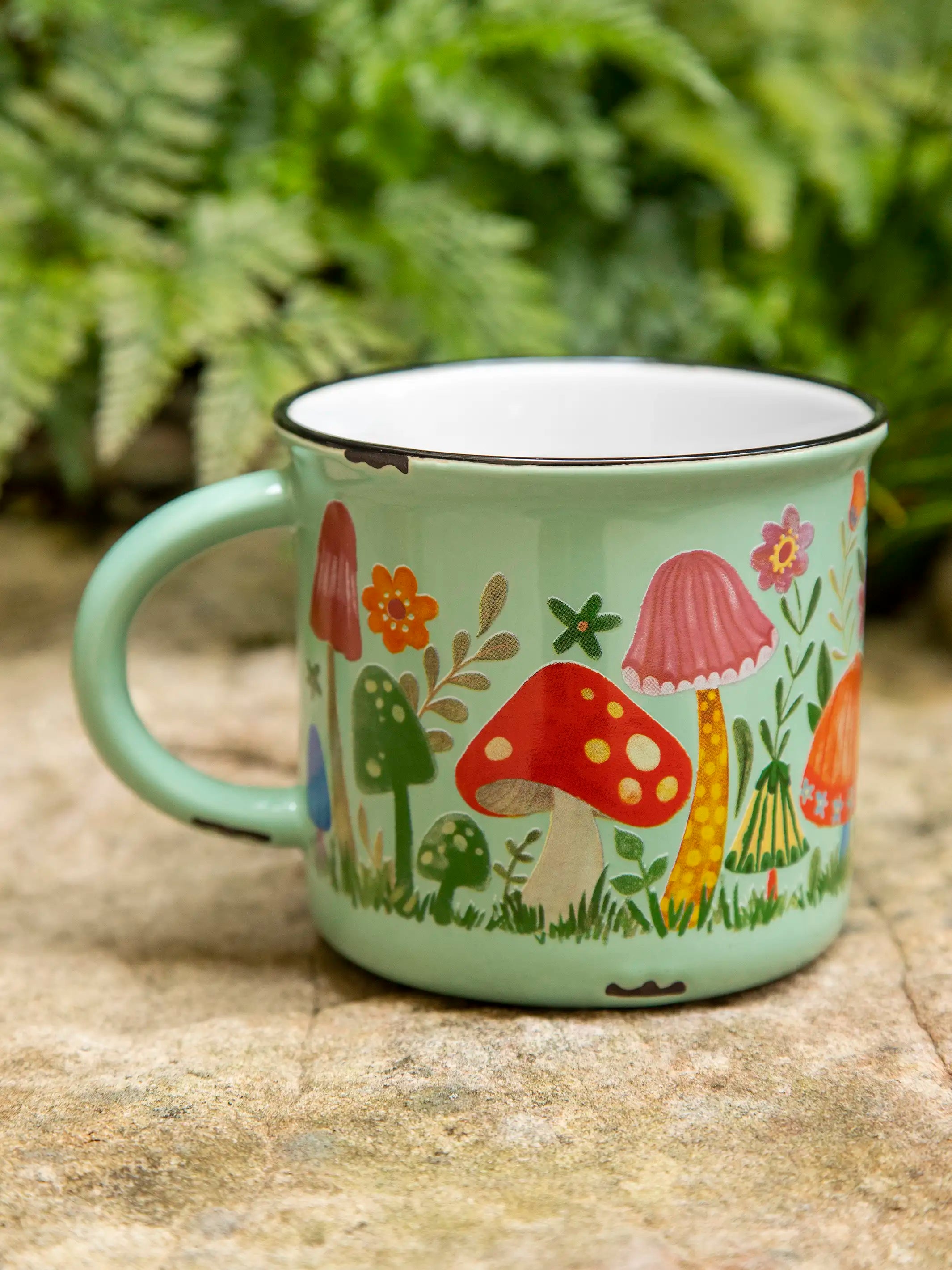 Non-stick camping cookware-Camp Coffee Mug - Mushroom