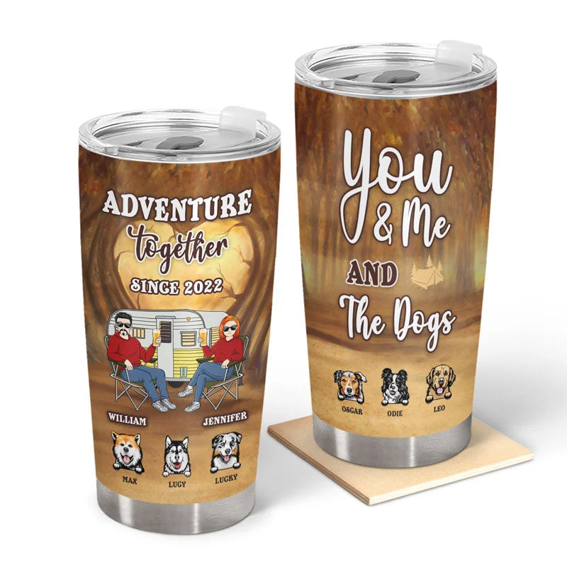 Breathable camp vest-Camping Adventure Together Couple You & Me And The Dogs - Gift For Couple - Personalized Custom Tumbler