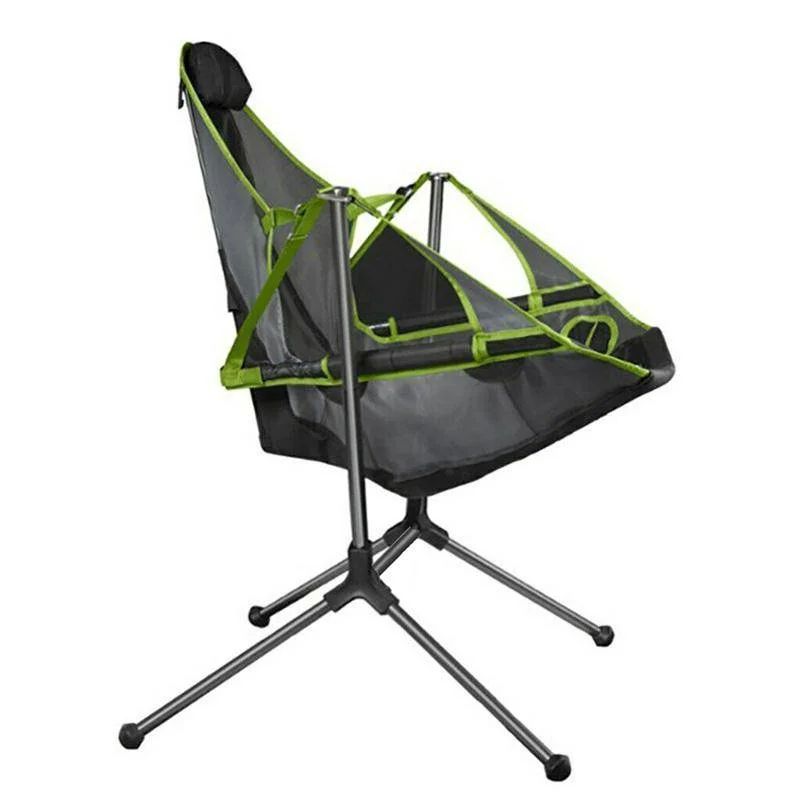 Compact survival whistle-Camping Chair Foldable Swing Luxury Recliner Relaxation Swinging Comfort Lean Back Outdoor Folding Chair Outdoor Freestyle Portable Folding Rocking Chair Green