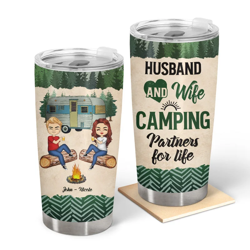 Ultralight foam pad-Camping Couple Camping Partners For Life - Personalized Custom Tumbler