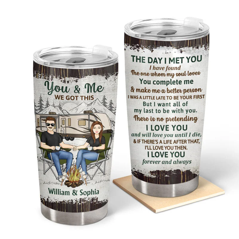 Rechargeable tent fan-Camping Family Couple The Day I Met You - Couple Gift - Personalized Custom Tumbler