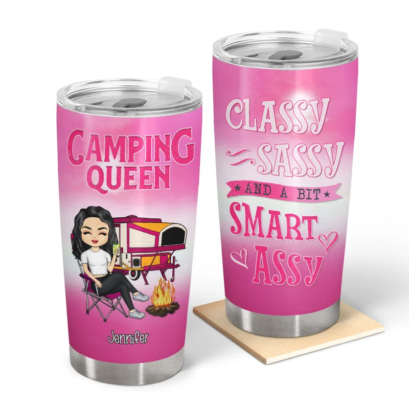 Windproof camping stove-Camping Queen Classy - Gift For Camping Lovers - Personalized Custom Tumbler