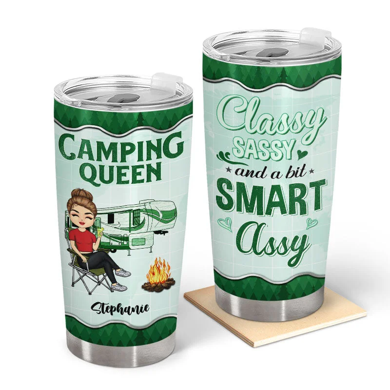 Waterproof storage pouch-Camping Queen Classy Sassy - Gift For Camping Lovers - Personalized Custom Tumbler