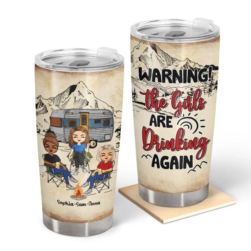 Quick-dry camp socks-Camping Queens The Girls Are Drinking - Personalized Custom Tumbler