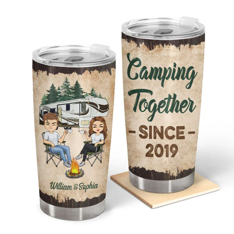 Solar-powered string lights-Camping Together Since Husband Wife - Couple Gift - Personalized Custom Tumbler