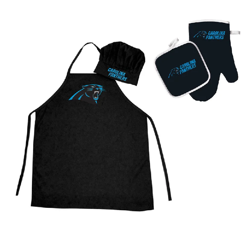 Collapsible camp broiler-Carolina Panthers NFL Barbeque Apron , Chef's Hat and Pot Holder Deluxe Set