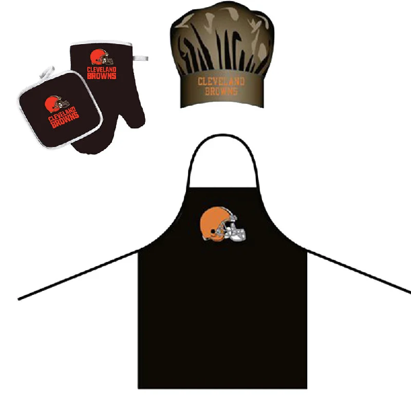 Compact fire steel-Cleveland Browns NFL Barbeque Apron, Chef's Hat and Pot Holder Deluxe Set