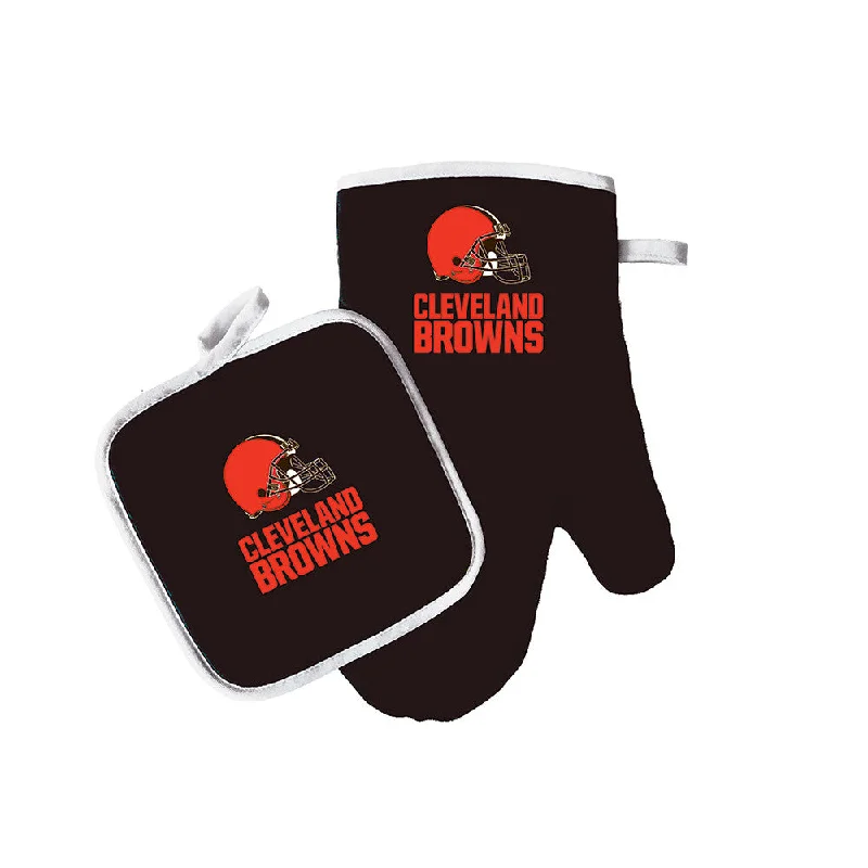 Windproof backpacking stove-Cleveland Browns NFL Oven Mitt and Pot Holder Set