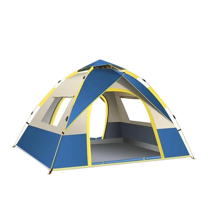 Durable polyester camp bag-Colorful Tent with Two Doors and Two Windows - Small Size (200x150x125cm), Perfect for Outdoor Adventures