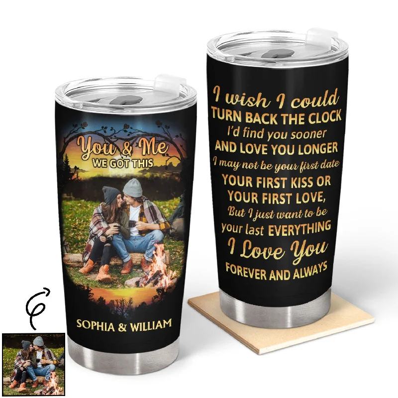 Heavy-duty tent repair kit-Custom Photo I Wish I Could Turn Back The Clock Husband Wife - Gift For Camping Couples - Personalized Custom Tumbler