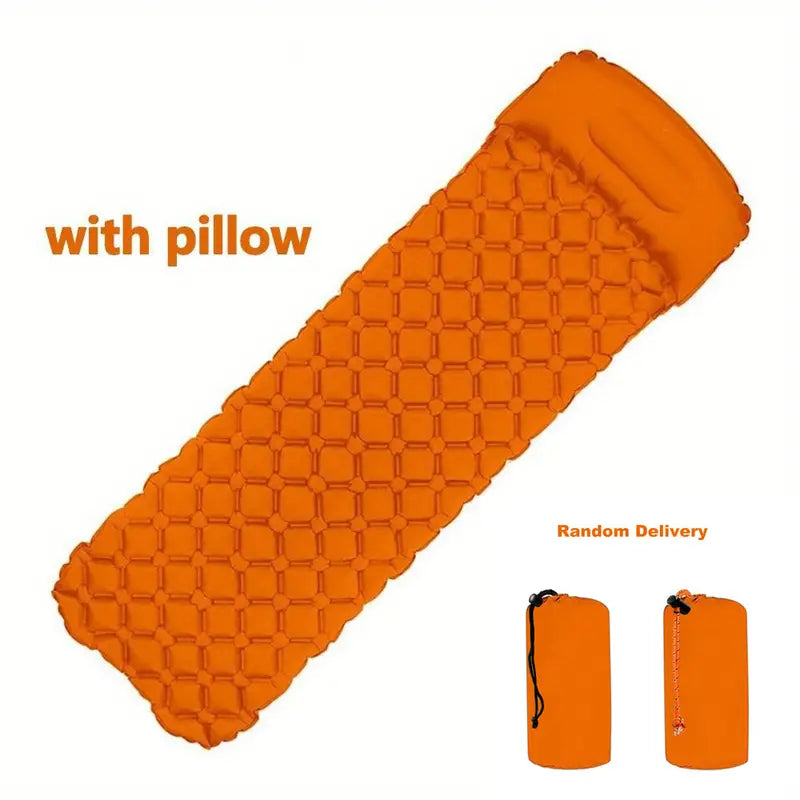 Ultralight sleeping bag liner-Camping Inflatable Sleeping Pad ORANGE