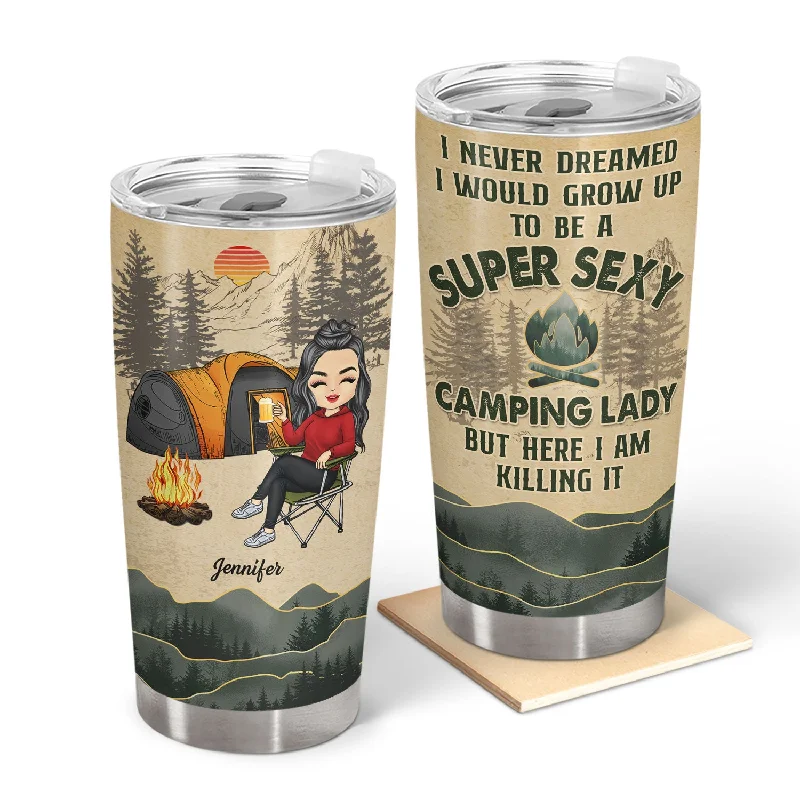 Windproof dual-burner stove-Dream Up To Be A Sexy Camping Lady - Gift For Camping Lovers - Personalized Custom Tumbler