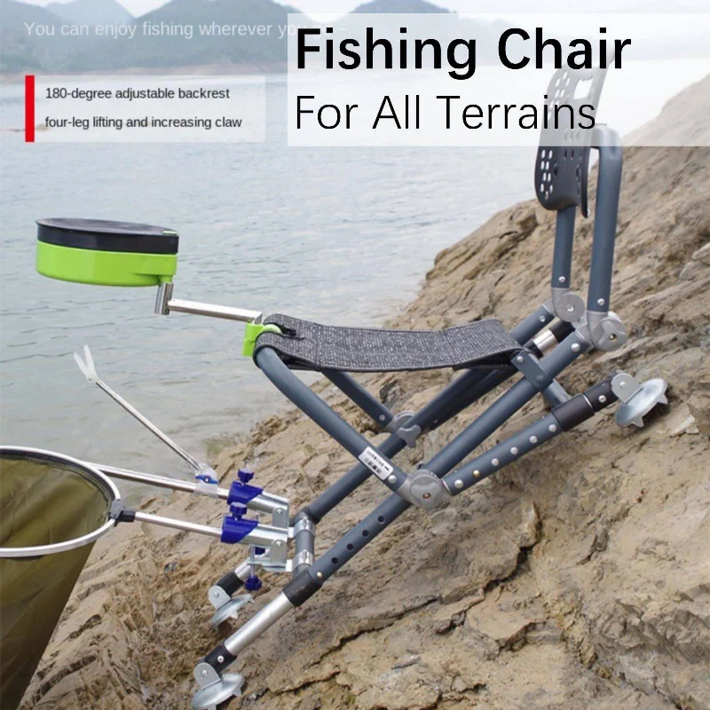 Quick-dry hiking boots-Fishing Chair With Aluminum Alloy For All-Terrains Portable Multifunctional Folding Adjustable Reclining Chair With Hind Legs