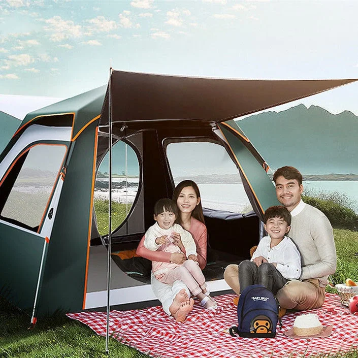 Lightweight rainfly cover-Foldable Automatic Thickening Sunscreen Wild Picnic Home Full Set Camping Tent