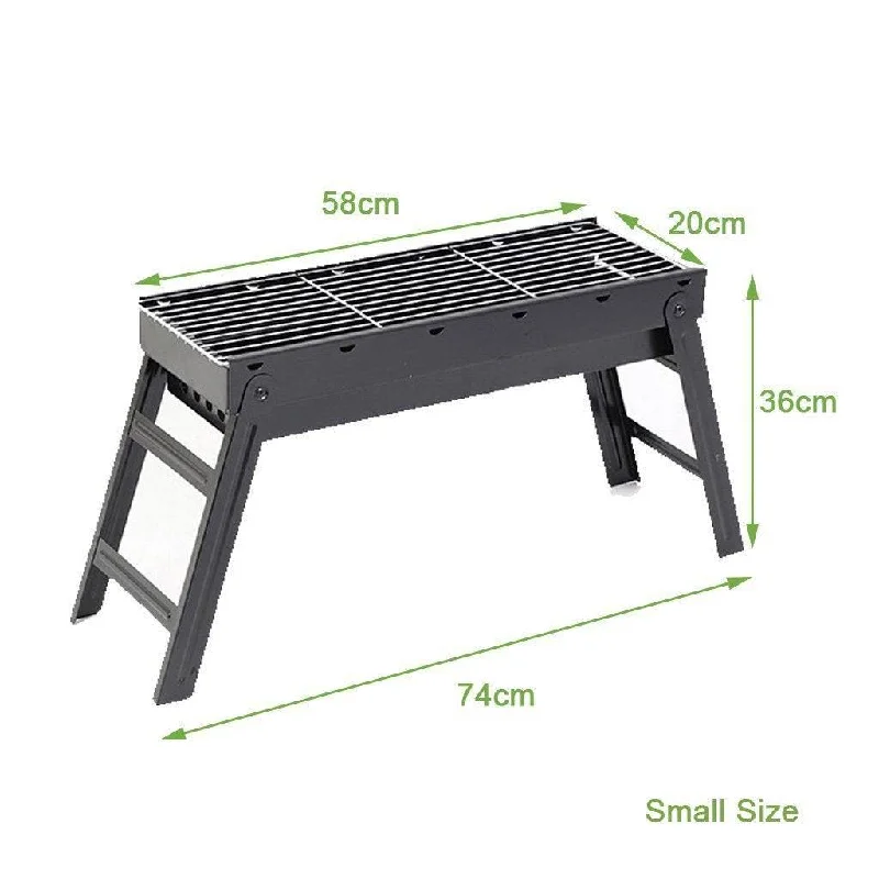 Anti-slip camp floor mat-Foldable Portable BBQ Charcoal Grill Barbecue Camping Hibachi Picnic Large