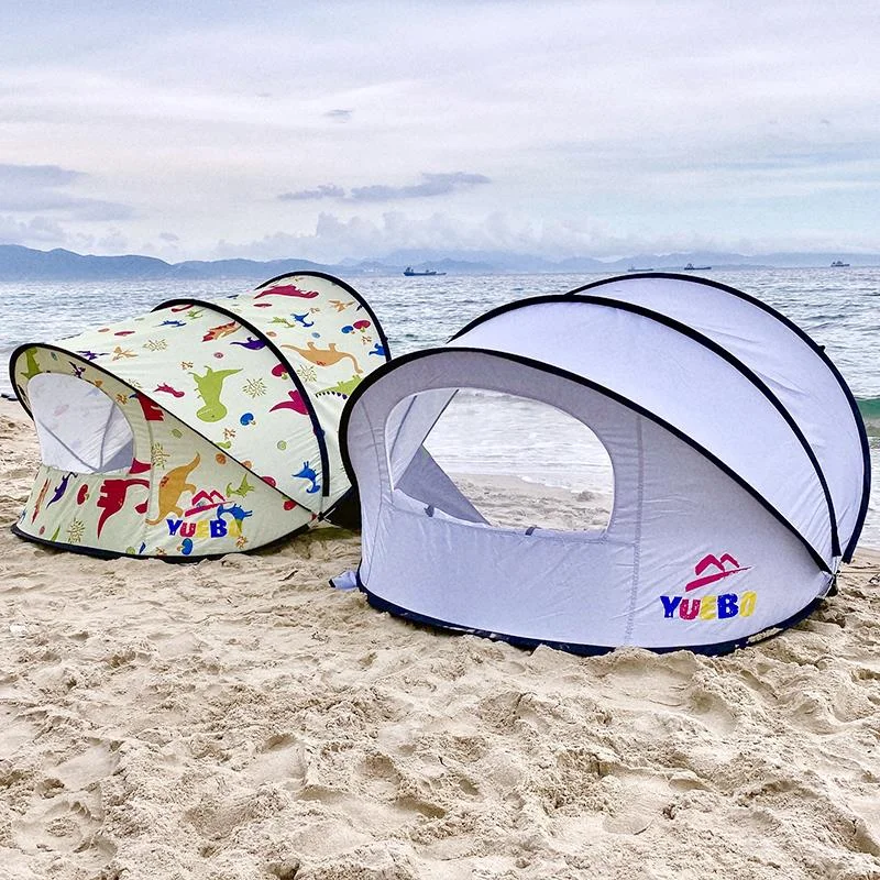 Heavy-duty tent tie-downs-Full-automatic Folding Tent On Beach