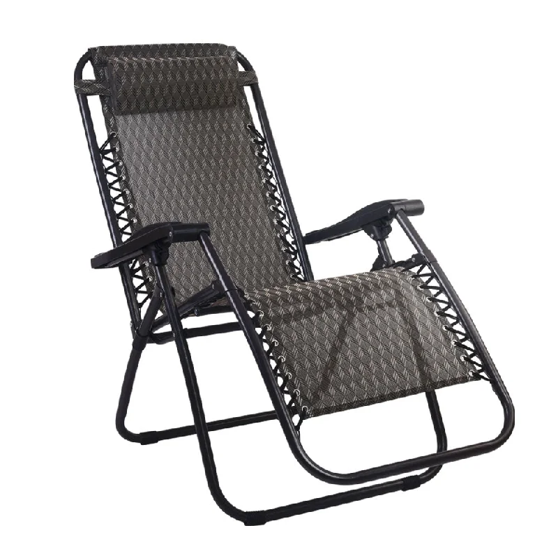 Reflective trail cord-Gardeon Zero Gravity Chair Folding Outdoor Recliner Adjustable Sun Lounge Camping Grey