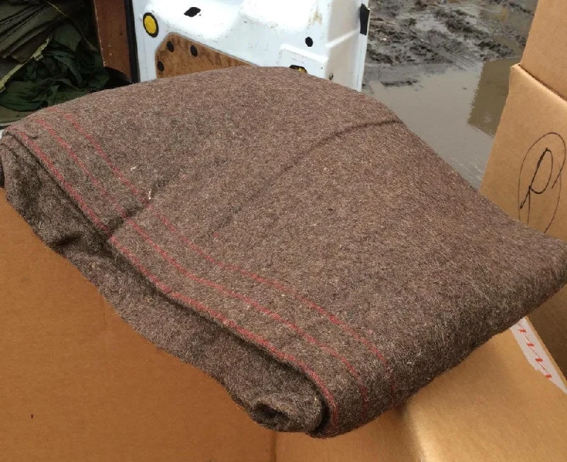 Collapsible camp fork-Greek / British Brown Wool Blankets