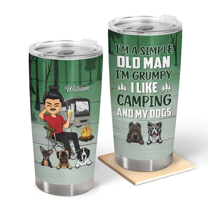 Adjustable camp recliner-I'm Grumpy I Like Camping Dog - Personalized Custom Tumbler