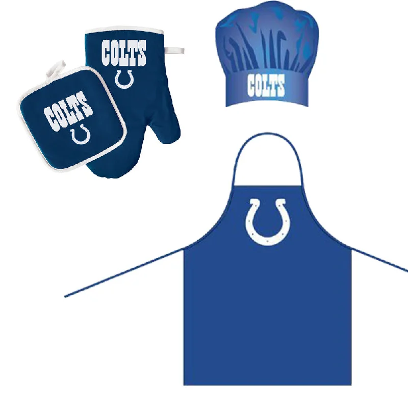 Insulated camp mug-Indianapolis Colts NFL Barbeque Apron, Chef's Hat and Pot Holder Deluxe Set