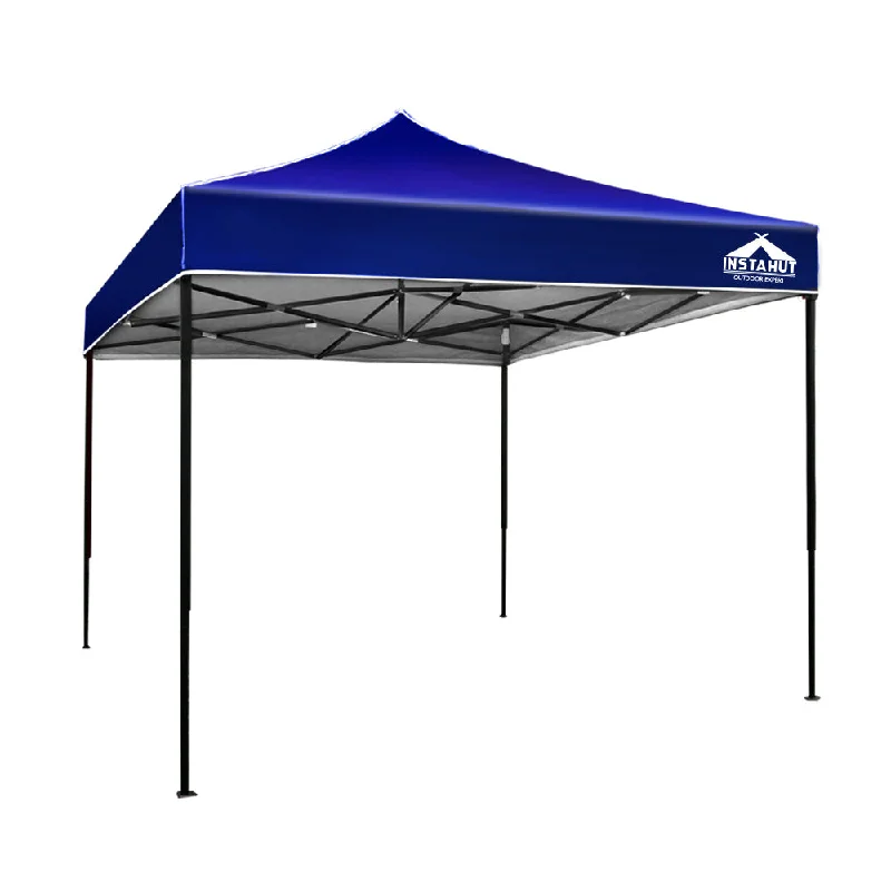 Collapsible camping bucket-Instahut Gazebo Pop Up Marquee 3x3 Folding Tent Outdoor Camping 500D Oxford Blue