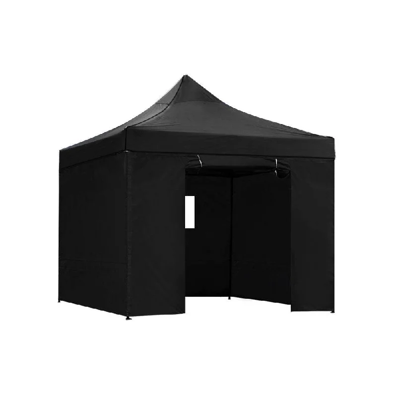 Breathable rain poncho-Instahut Gazebo Pop Up Marquee 3x3 Folding Wedding Tent Gazebos Shade Black